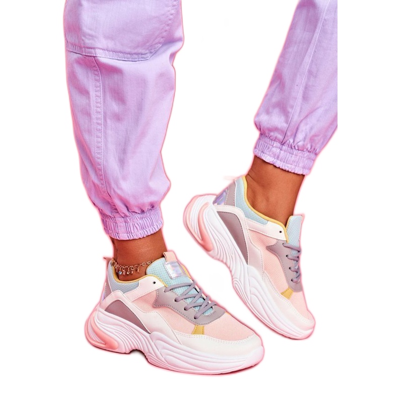 SEA Pantofi sport de culoare albă pentru femei BL205 maro multicolor