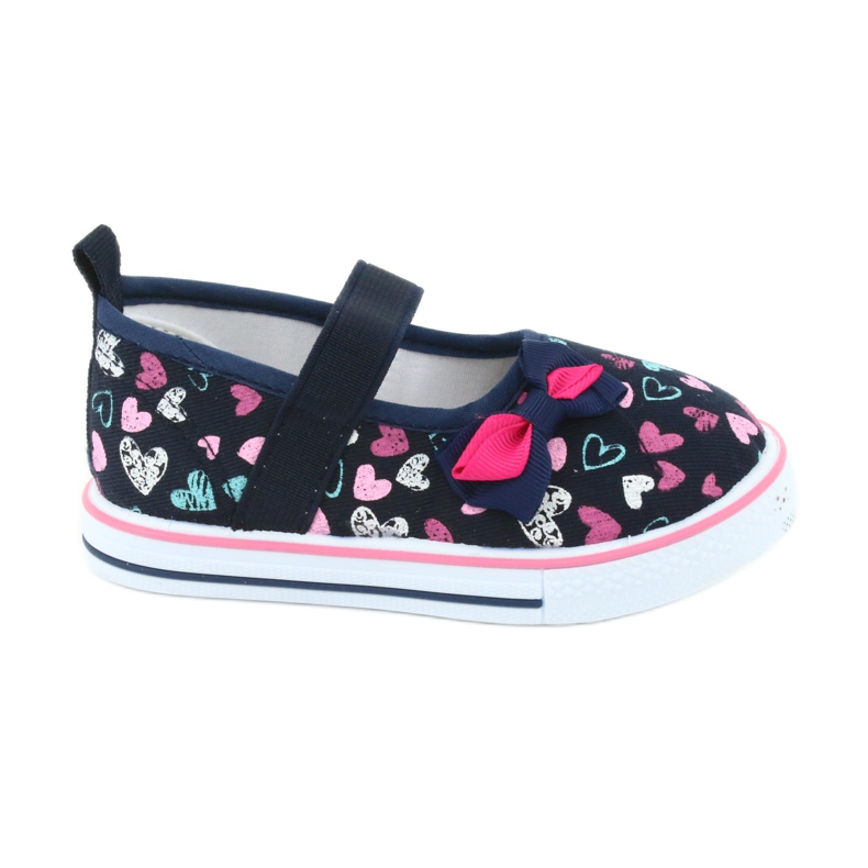 Balerini cu arc din piele Atletico alb albastru marin albastru roz