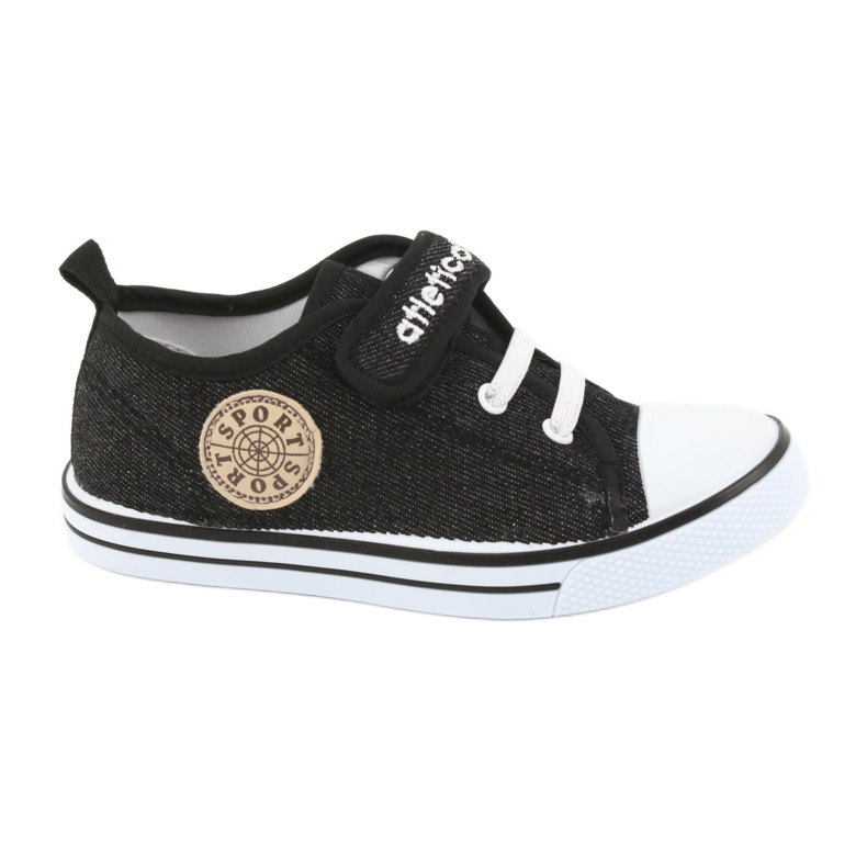 Adidași cu inserție din piele Atletico BSM029 negru