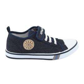 Adidași cu insertie din piele blugi bleumarin Atletico BSM029 albastru marin