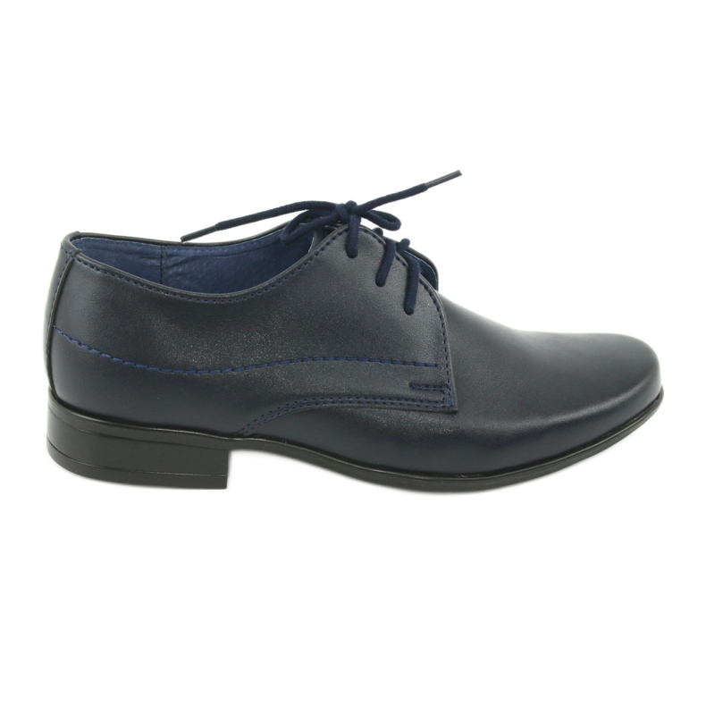 Gregors Pantofi pentru băieți din piele Navy Blue Insert albastru