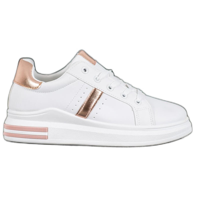 SHELOVET Pantofi sport cu inserții aurii alb