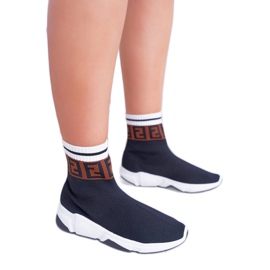 Pantofi sport negri pentru femei șosete G-05 negru Pantofi sport negri pentru femei șosete G-05 negru