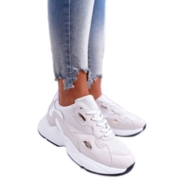 FRJ Încălțăminte sport pentru femei alb-bej R-02 maro FRJ Încălțăminte sport pentru femei alb-bej R-02 maro