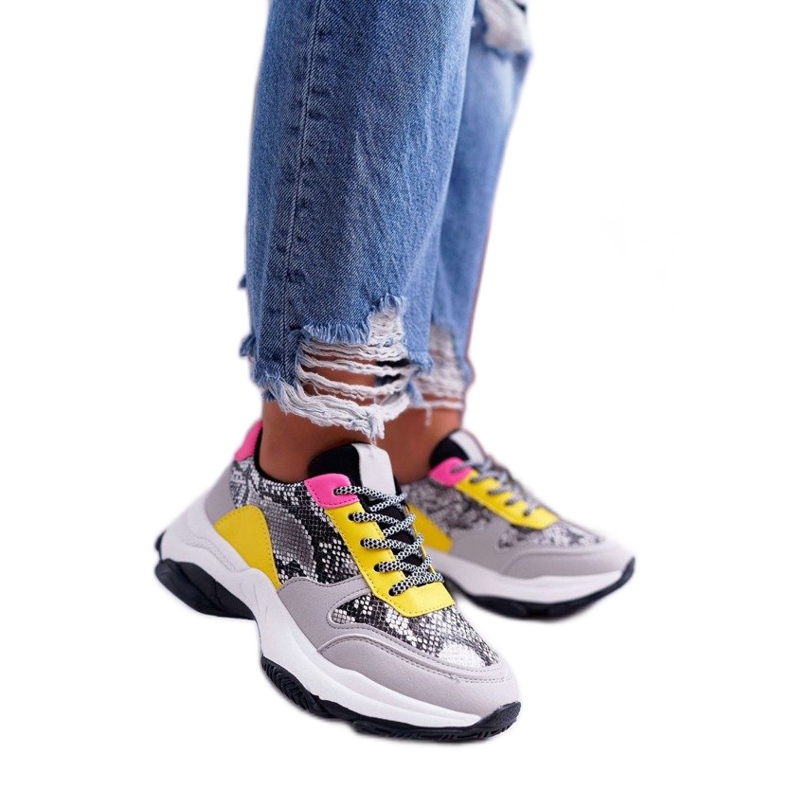 Încălțăminte sport dama gri șarpe BL169 multicolor Încălțăminte sport dama gri șarpe BL169 multicolor