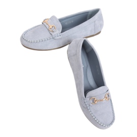 Mocasini din piele de căprioară albastră 77-192 Albastru