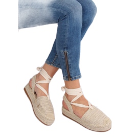 Sandale espadrile bej pentru femei TU139P Bej