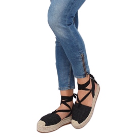 Sandale negre pentru espadrile pentru femei TU139P Negru