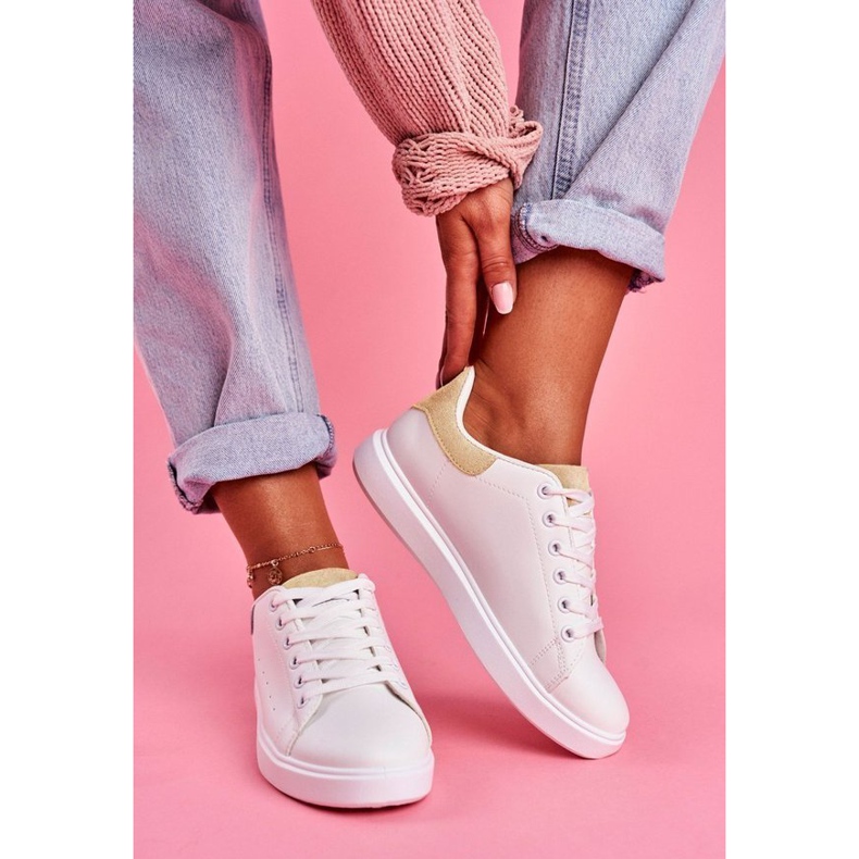 SEA Încălțăminte sportă albă, cu toc de toc LA85 bej maro