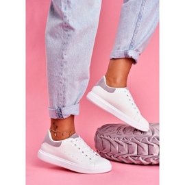 SEA Adidași albi cu toc gri LA85 SEA Adidași albi cu toc gri LA85