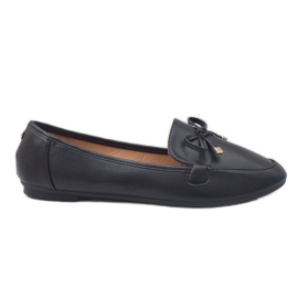Mocasini negri din balon din piele ecologică 9F175 negru