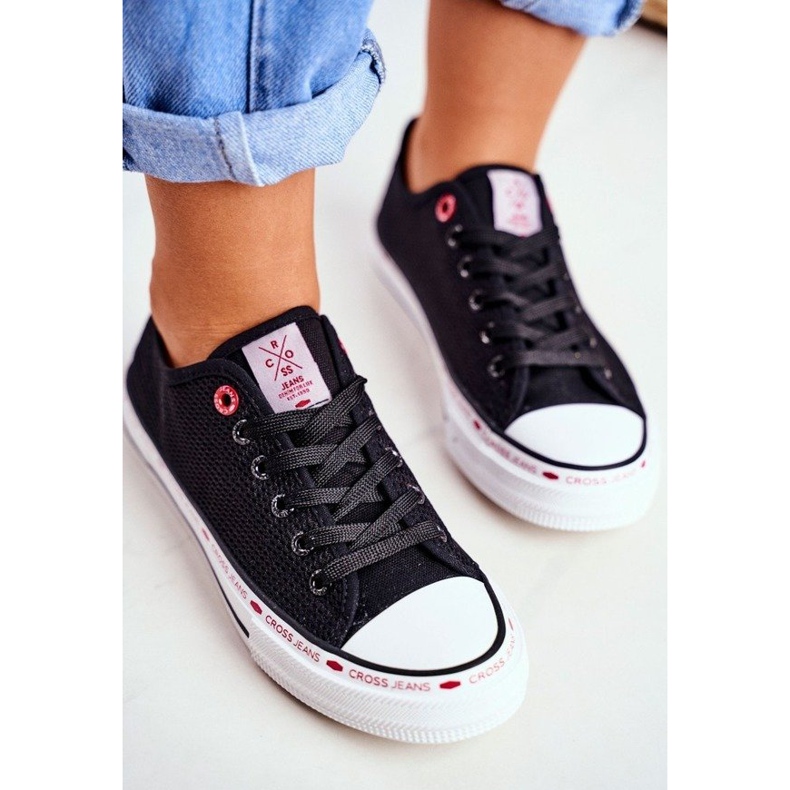 Cross Jeans Adidași negri pentru femei, din plasă FF2R4015C negru