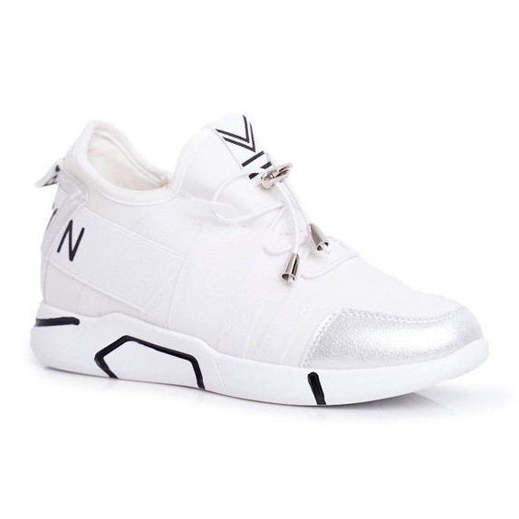 SEA Încălțăminte de sport albă pentru femei, cu fermoar și șnur NB358