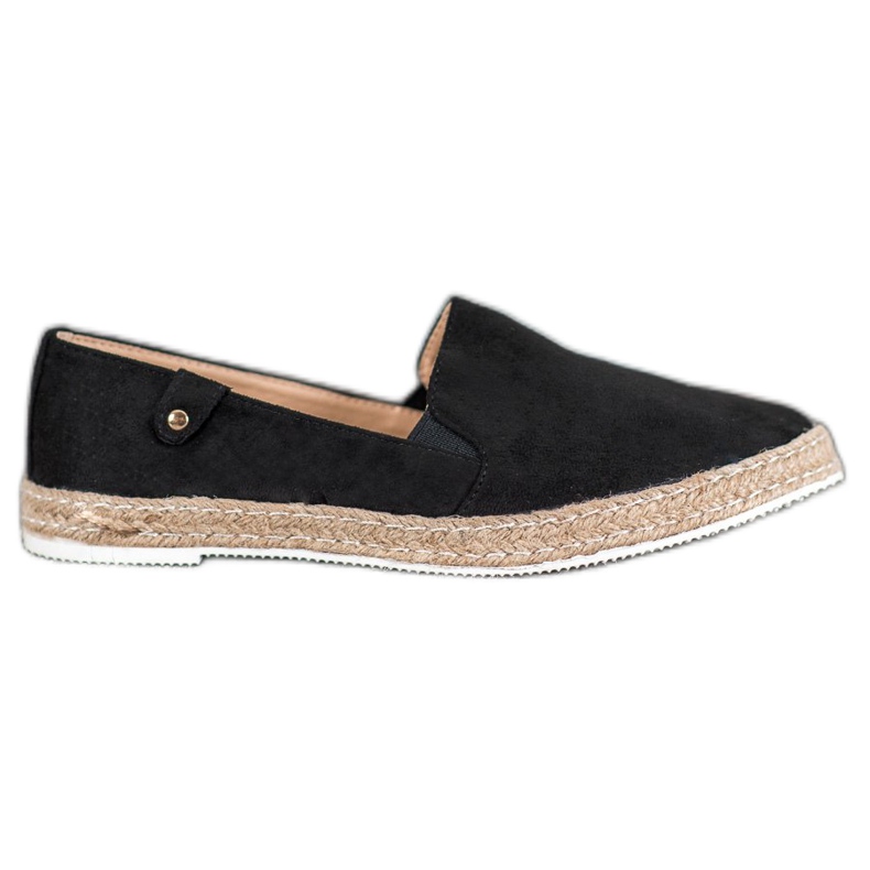 SHELOVET Espadrile negre clasice negru