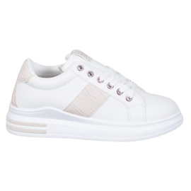 Weide Pantofi sport cu inserții bej alb Weide Pantofi sport cu inserții bej alb