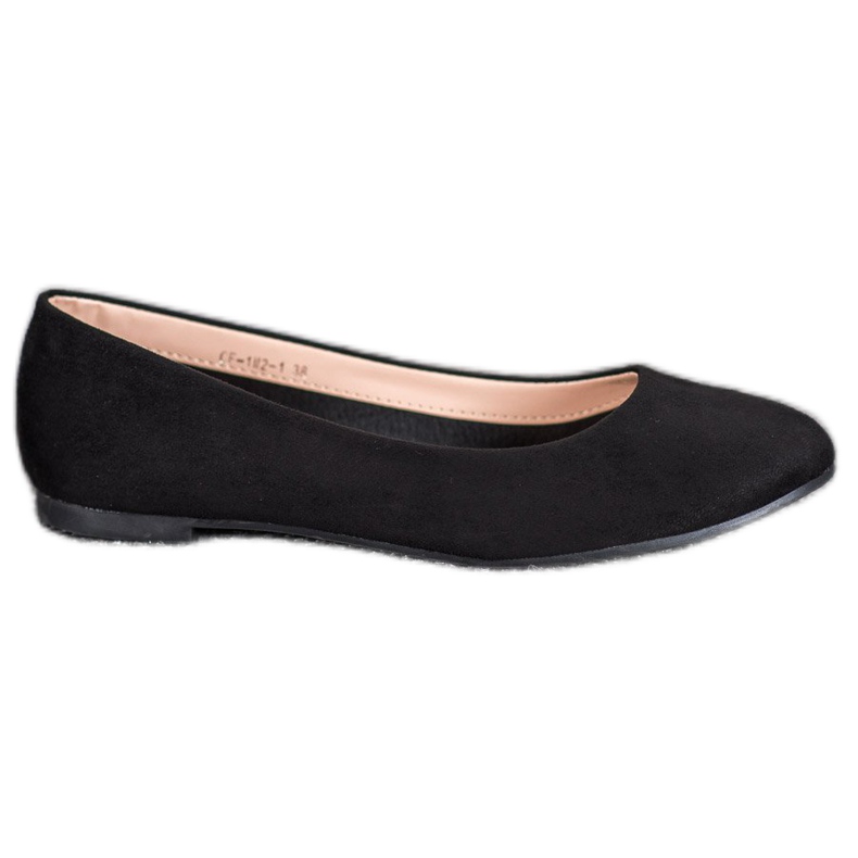 Best Shoes Balerini din piele de căprioară negru