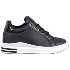 SHELOVET Adidași cu pană ascunsă negru SHELOVET Adidași cu pană ascunsă negru