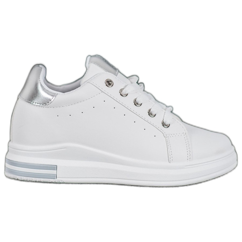 SHELOVET Adidași cu pană ascunsă alb