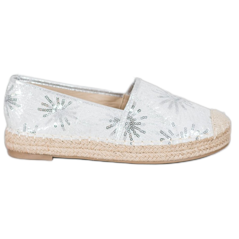 Best Shoes Espadrile cu paiete gri