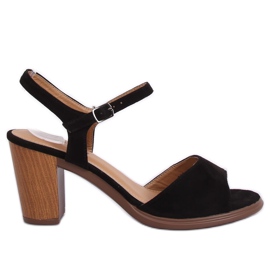Sandale cu toc înalt negru 660-6 Negru Sandale cu toc înalt negru 660-6 Negru