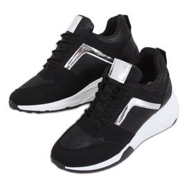 Adidași negri cu pană YL-33 Negri negru galben Adidași negri cu pană YL-33 Negri negru galben