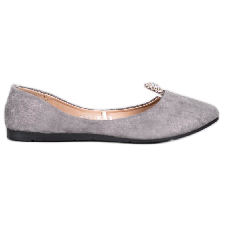 Balerini gri cu ornament VINCEZA