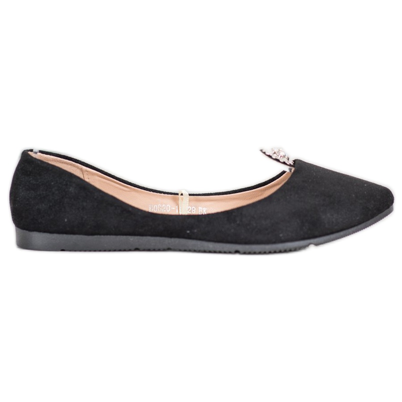 Balerini negri cu ornament VINCEZA negru