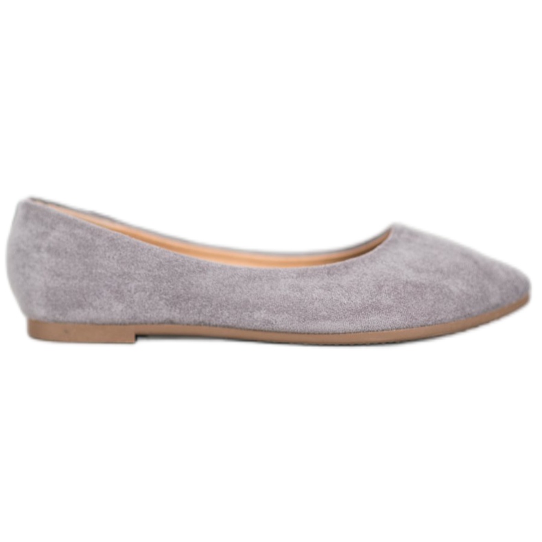 Balerini VINCEZA din piele de căprioară clasică gri