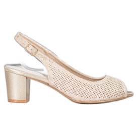 Goodin Tocuri înalte cu ajur galben Goodin Tocuri înalte cu ajur galben