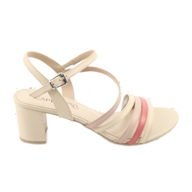 Sandale de dama Caprice din piele, bej auriu Sandale de dama Caprice din piele, bej auriu