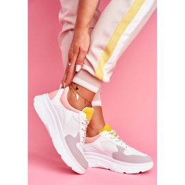 BUGO Adidași de sport albi și roz B0-545