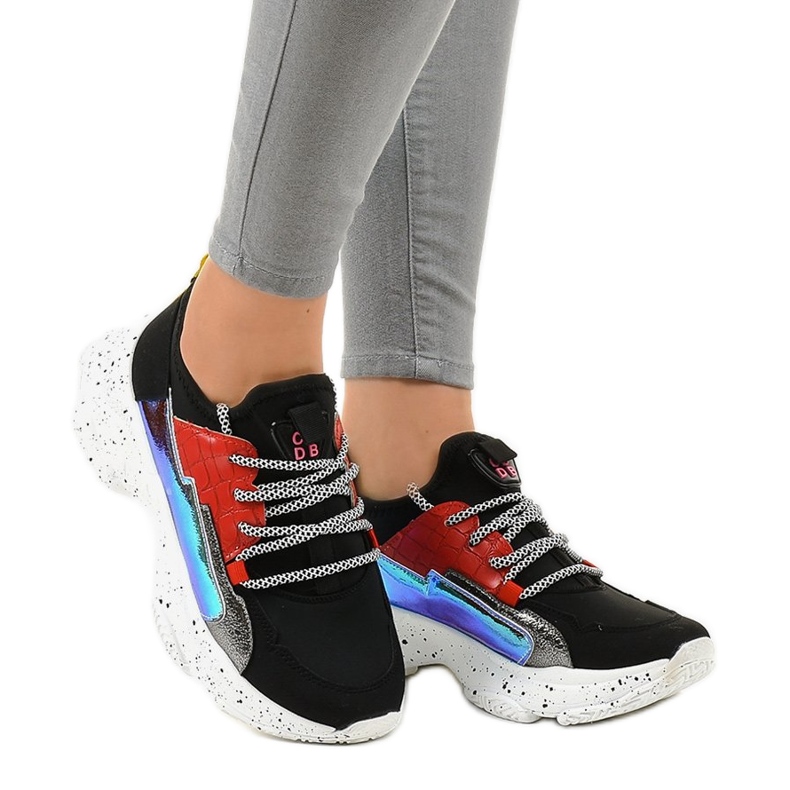 Adidași negri decorați cu HL-03 negru