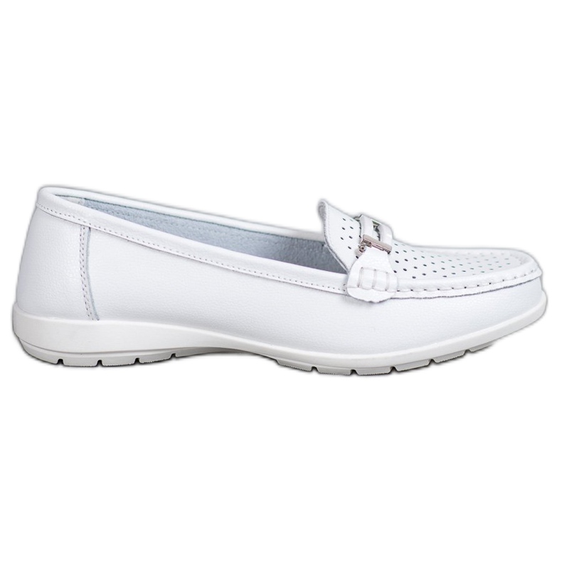 Goodin Mocasini confortabili din piele alb Goodin Mocasini confortabili din piele alb