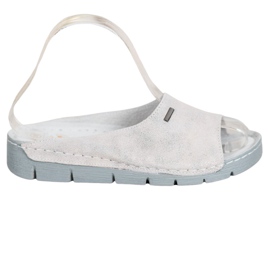 Goodin Papuci confortabili din piele gri Goodin Papuci confortabili din piele gri
