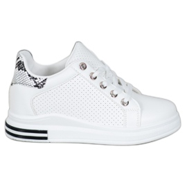 SHELOVET Încălțăminte ajurată cu pană ascunsă alb