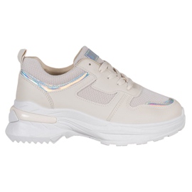 SHELOVET Adidași bej cu efect Holo SHELOVET Adidași bej cu efect Holo