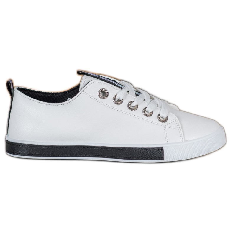 SHELOVET Adidași eleganți cu piele ecologică alb