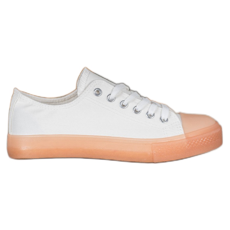 SHELOVET Adidași cu talpă colorată alb