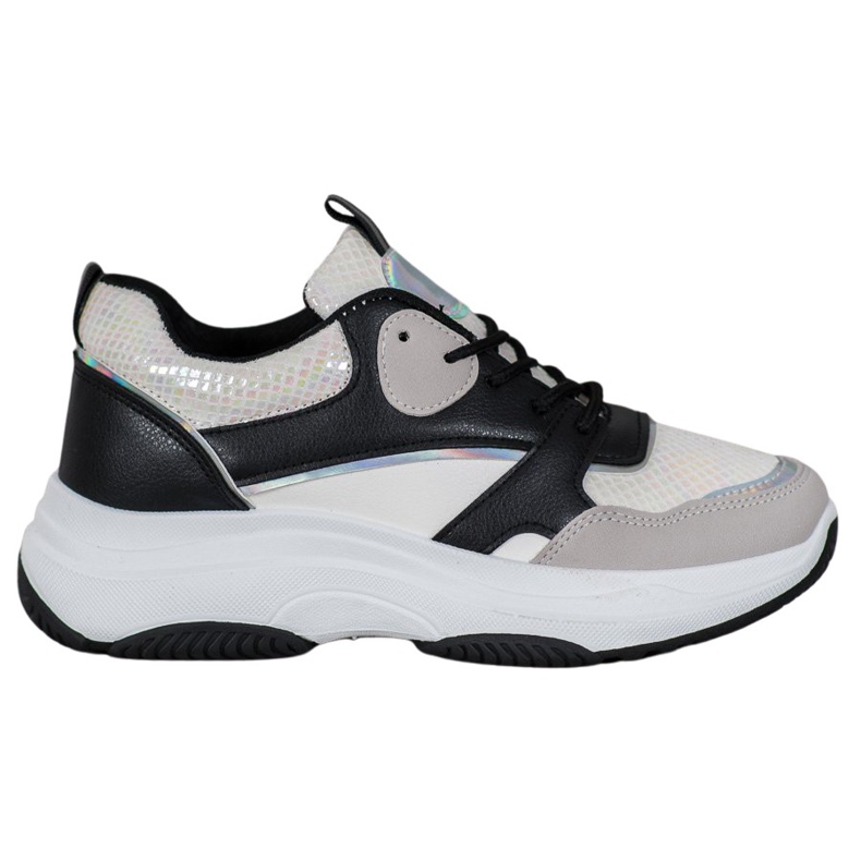 Ideal Shoes Adidași casual cu platformă negru multicolor galben