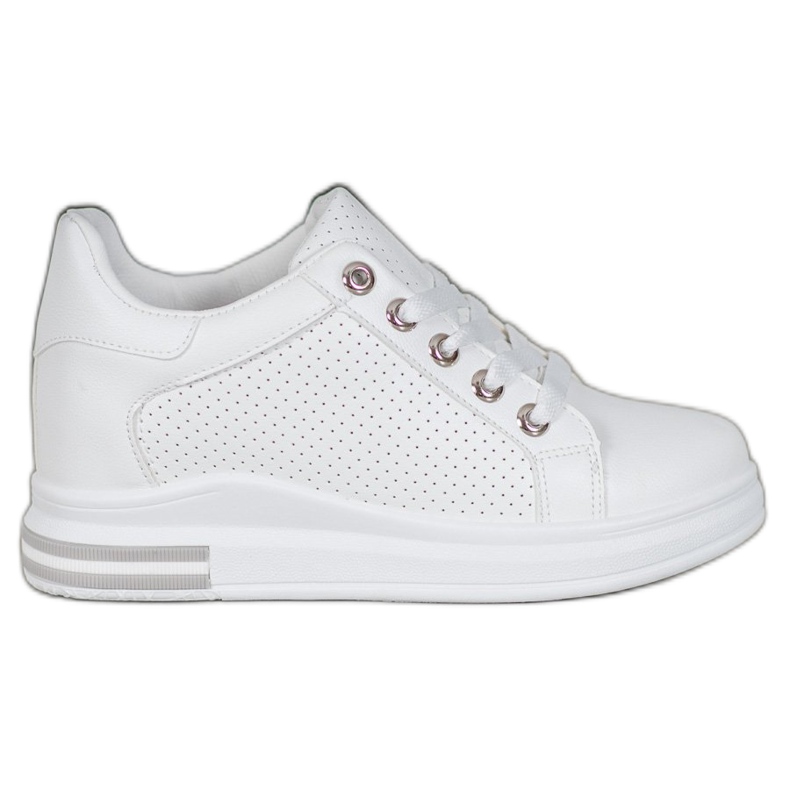 SHELOVET Încălțăminte ajurată cu pană ascunsă alb