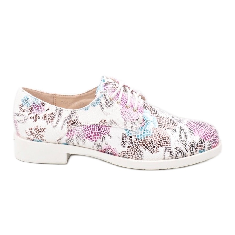 Pantofi clasici de jazz albi cu flori ZQ629-3 Pantofi clasici de jazz albi cu flori ZQ629-3