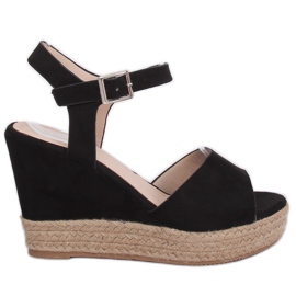 Sandale negre pe toc toc 9R195 Negru Sandale negre pe toc toc 9R195 Negru