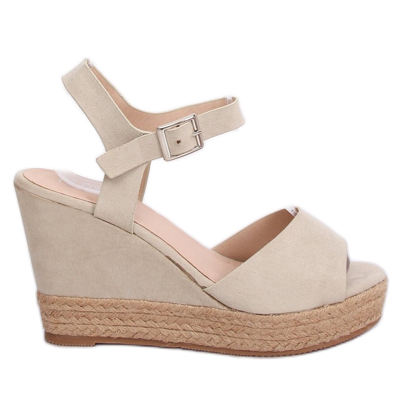 Sandale cu pană bej 9R195 Bej