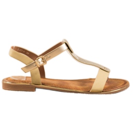 Small Swan Sandale clasice cu piele ecologică maro Small Swan Sandale clasice cu piele ecologică maro