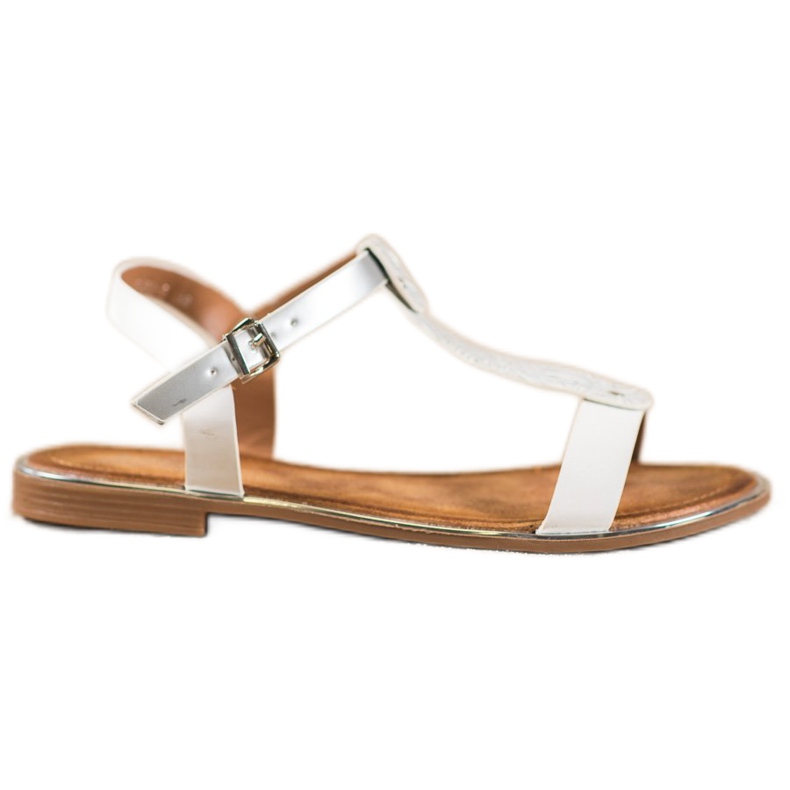 Small Swan Sandale clasice cu piele ecologică alb