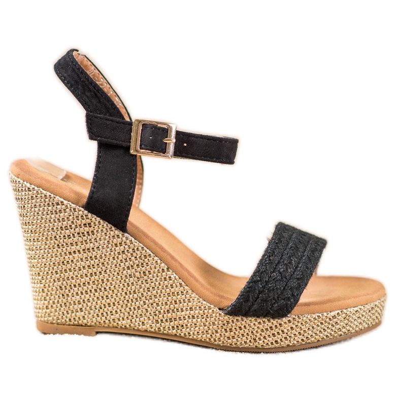 SHELOVET Sandale cu pene elegante negru