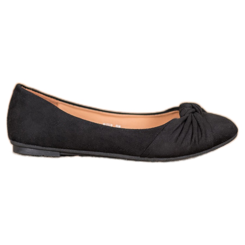 Clowse Balerini confortabile din piele de căprioară negru