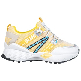 Bona Adidași Love Mesh alb galben