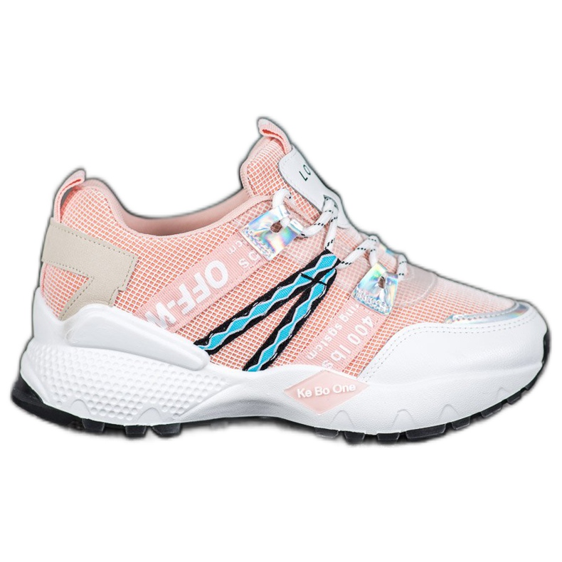 Bona Adidași Love Mesh alb roz