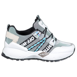 Bona Adidași Love Mesh alb negru